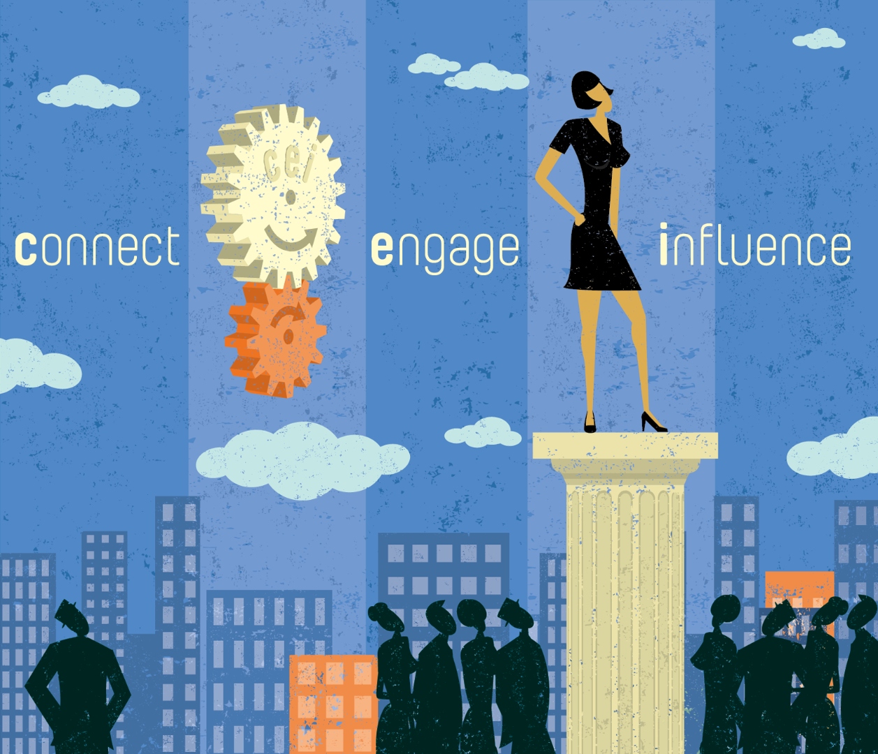 CEI Connect Engage Influence platform illustration