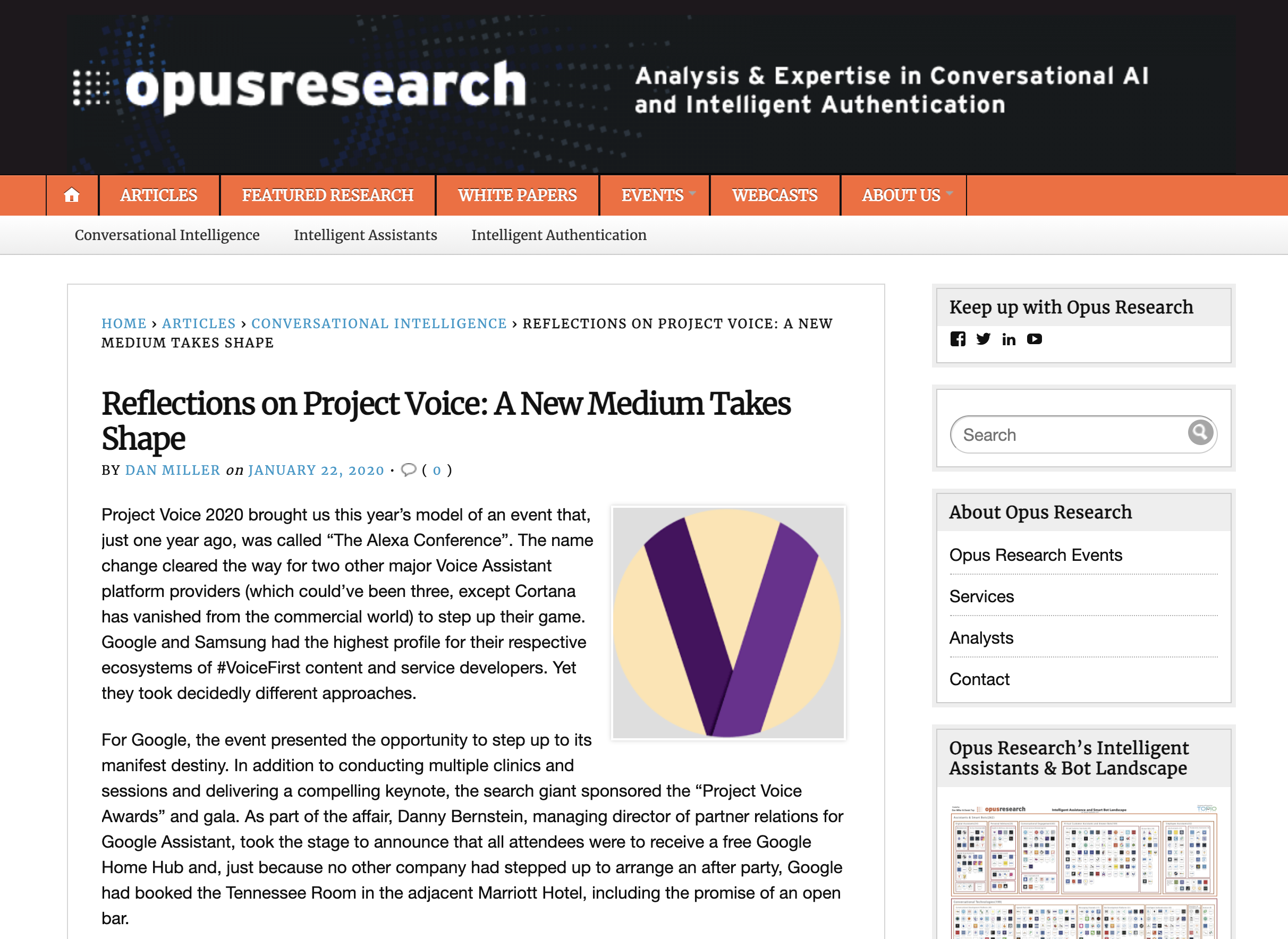 Opus Research coverage